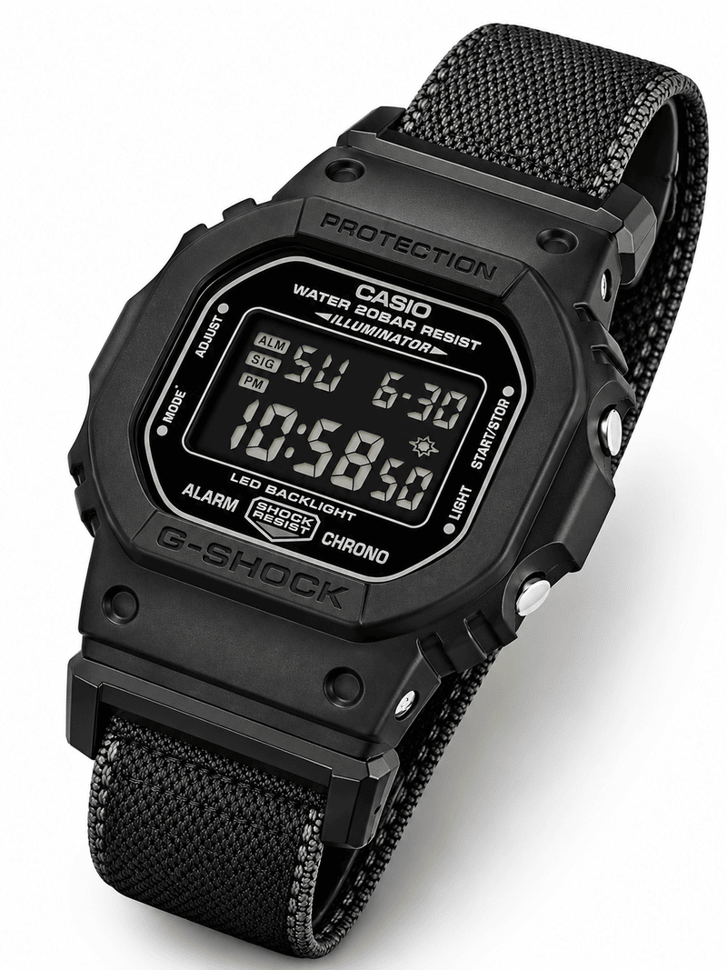G-SHOCK DW-5600MNC black - angled view