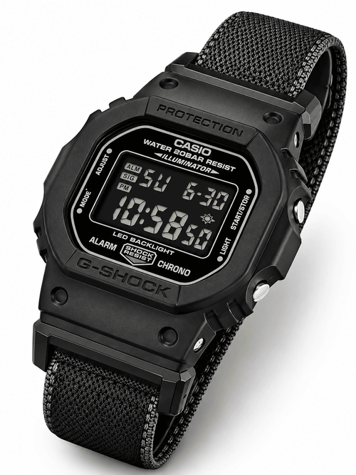 G-SHOCK DW-5600MNC black - angled view