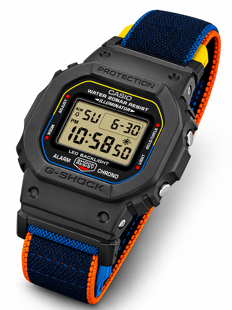 G-SHOCK DW-5600MNC navy - angled view